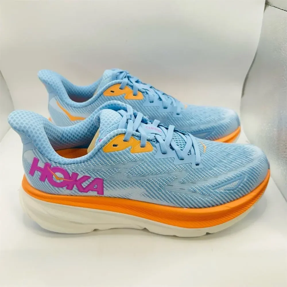 HOKA Clifton 9 Women's Running Shoes Airy Blue/Ice Water Size 8.5B w/ Box